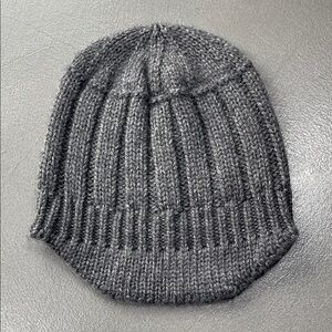 Dolce & Gabbana Gray Ribbed Knit Beanie Visor Hat